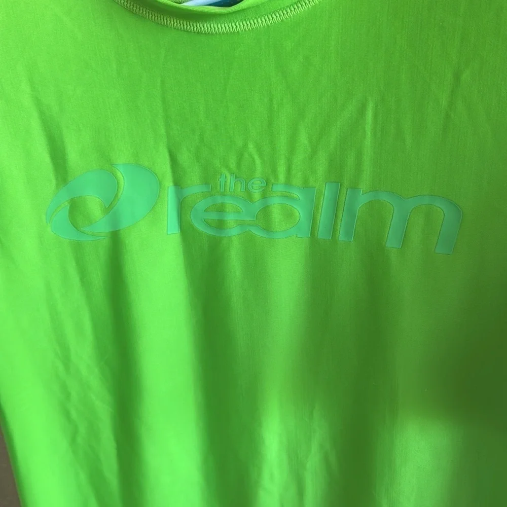 The Realm Australian Brand Men's Size Large Lime Green Swim Shirt Rash Guard
